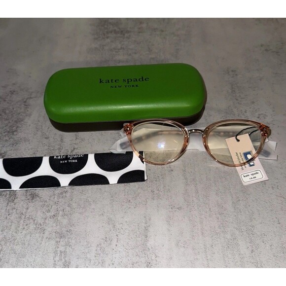 Kate Spade Emilia Cat Eye Reading Glasses Crystal Beige/Demo Lens - Picture 1 of 15
